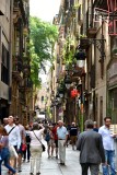 Exploring narrow street of Barcelona 416