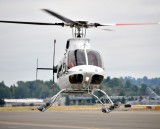 Coming in for perfect landing in Bell 407 at Clay Lacy Aviation Seattle Washigton 028