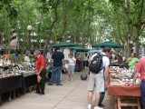 Andrew shops the antique market in the square