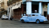 blue in street