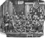 Wilfred Bailey, my grandfather in a band 1918 date uncertain_backrow_3rd from right with trumpet,