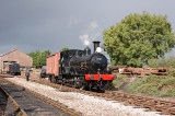 30587 on a demonstration freight at Dunster.