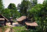 Walking into a Meo hill-tribe village