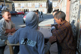 Boys playing carrom