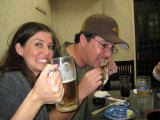 Josh and Melissa - Josh couldn't stop eating for a pic....