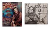 Left: fibre art/ 1980. Right: Show invitation - Canvas paintings/ 1991