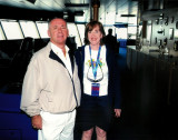 Captain of Carnival Dream & Susan on the Bridge