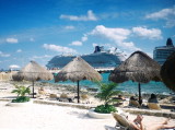 Beach by the Pier in Costa Maya, Mexico