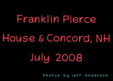 Franklin Pierce House & Concord, NH cover page.