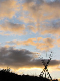 teepee au lever du soleil