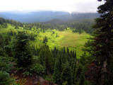 Sun breaks through onto Snowgrass Flats
