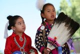 Two little girls onstage