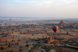 Balloons Over Bagan - view north with the golden stupa of Shwezigon marking our starting point