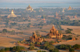 Shwesandaw Phaya (sunset temple) and Thatbyinnyu Phaya (tallest temple), upper left