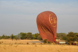 The balloon envelope begins to collapse