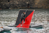 French soldiers training on a water obstacle course, Collioure