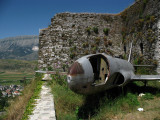The gutted old Lockheed from the walls' edge
