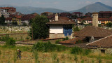 Working the fields beside the monastery complex