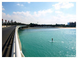 The bridge that connect the land to this man-made island
