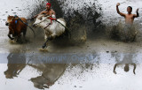 Free to run after the release by jockey's aide