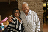 Mariachi 2011-Festival volunteer poses with Nati Cano