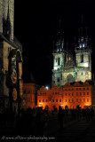 the Old Town Square at night