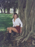 Briana in school girl pose
