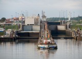 We are just about to enter Gatun Locks on the right hand side