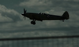 Take off of a Marine Spitfire driven by a Super Woman