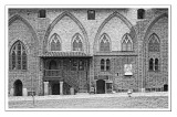 Courtyard of Malbork Castle - Gothic Restaurant B&W