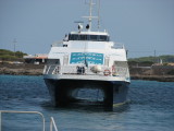 Balearia's Eivissa Jet going astern at La Savina - September 2011