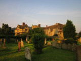 Early sunlight illuminates The Castle buildings.