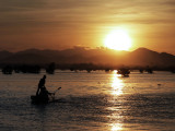 SUNSET OVER TONLE SAP LAKE