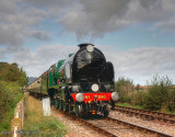 850 Lord Nelson leaving Dunster station.