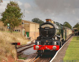 King class locomotive waiting to leave Washford station.