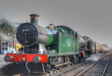 6695 and Kinlet Hall wait at Bishops Lydeard with train to Minehead.