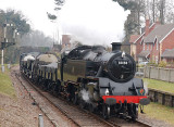 80138 arriving at Crowcombe Heathfield with goods train from Minehead