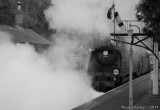 34067 leaving Crowcombe Heathfield - Re-named as Midsomer Norton - as the now closed Somerset and Dorset line.