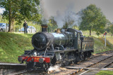 9351 a light engine stands at Crowcombe Heathfield.