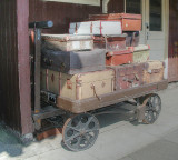 Luggage trolley on Llangollen station.