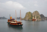 Busy area of Halong Bay