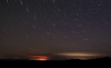 Chips fire fo the left and Quincy lights illuminated by smoke right 2321 hours 12 Aug 12