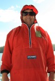 Warren in his wet weather gear.