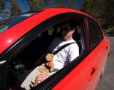 Strapped in with Allen and ready to explore!