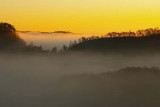 Red River Gorge sunrise over Pinchem Tight Gap.