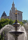 City Hall Park Fountain & Municipal Court House Building