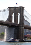 Brooklyn Bridge with Waterfall from Pier 17