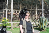 Lynda, as usual, makes a friend. This is George on her shoulder