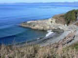 The shore line at Beacon Hill Park. Looking out over the Straits of Juan de Fuca