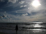 Girl dipping her toes in